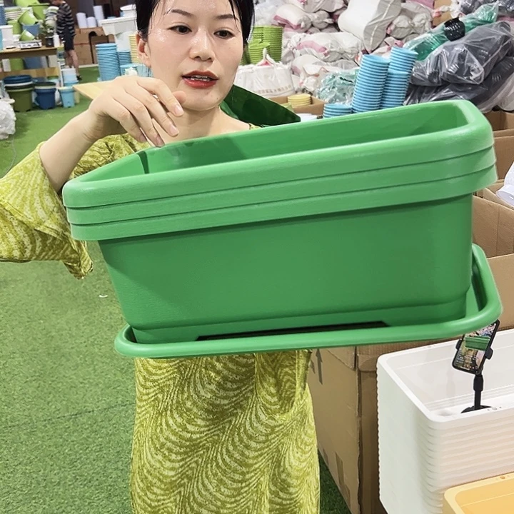 菜盆长38宽28绿色3个带托