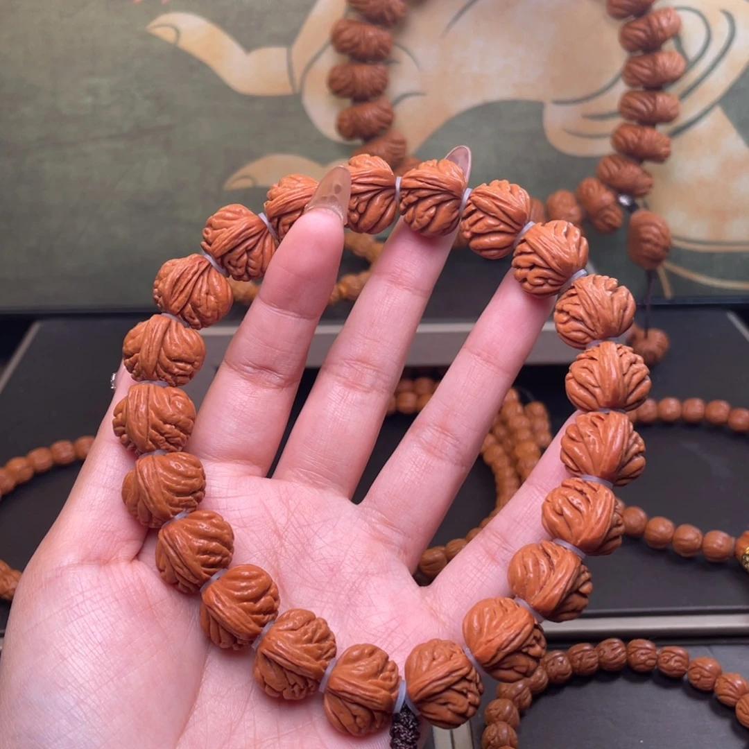 风***吹桃核吊坠17聚宝盆手串