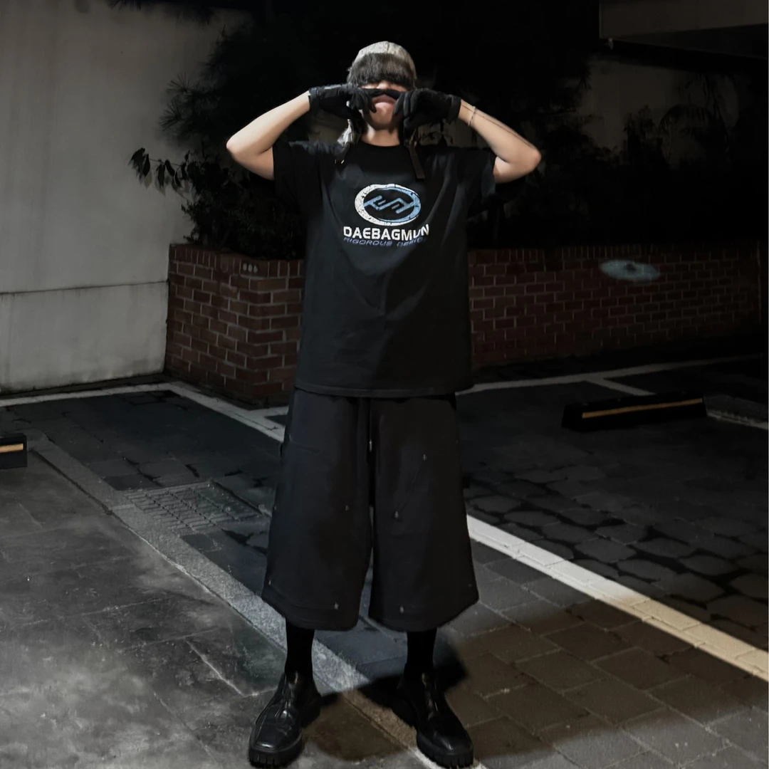 DAEBAGMUN重磅七分短裤男女工装口袋裤宽松显瘦全棉日系山系街头