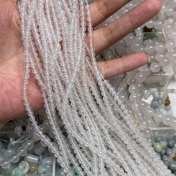 玛瑙/玉髓未镶嵌珠宝半成品卡4白月光2条