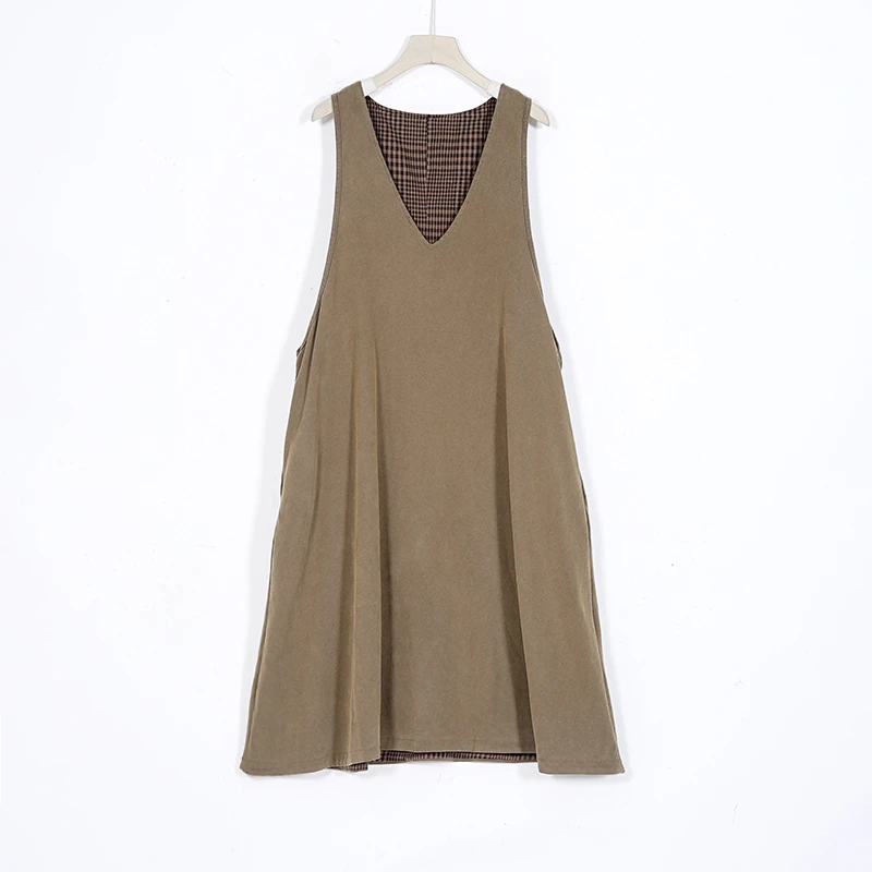 【蓉哥出品】净版纯色棉麻马甲裙B46