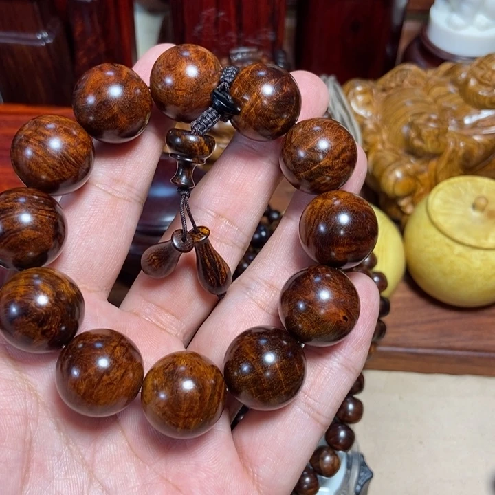 黄花梨/降香黄檀海黄水波纹紫油梨沉水20手串