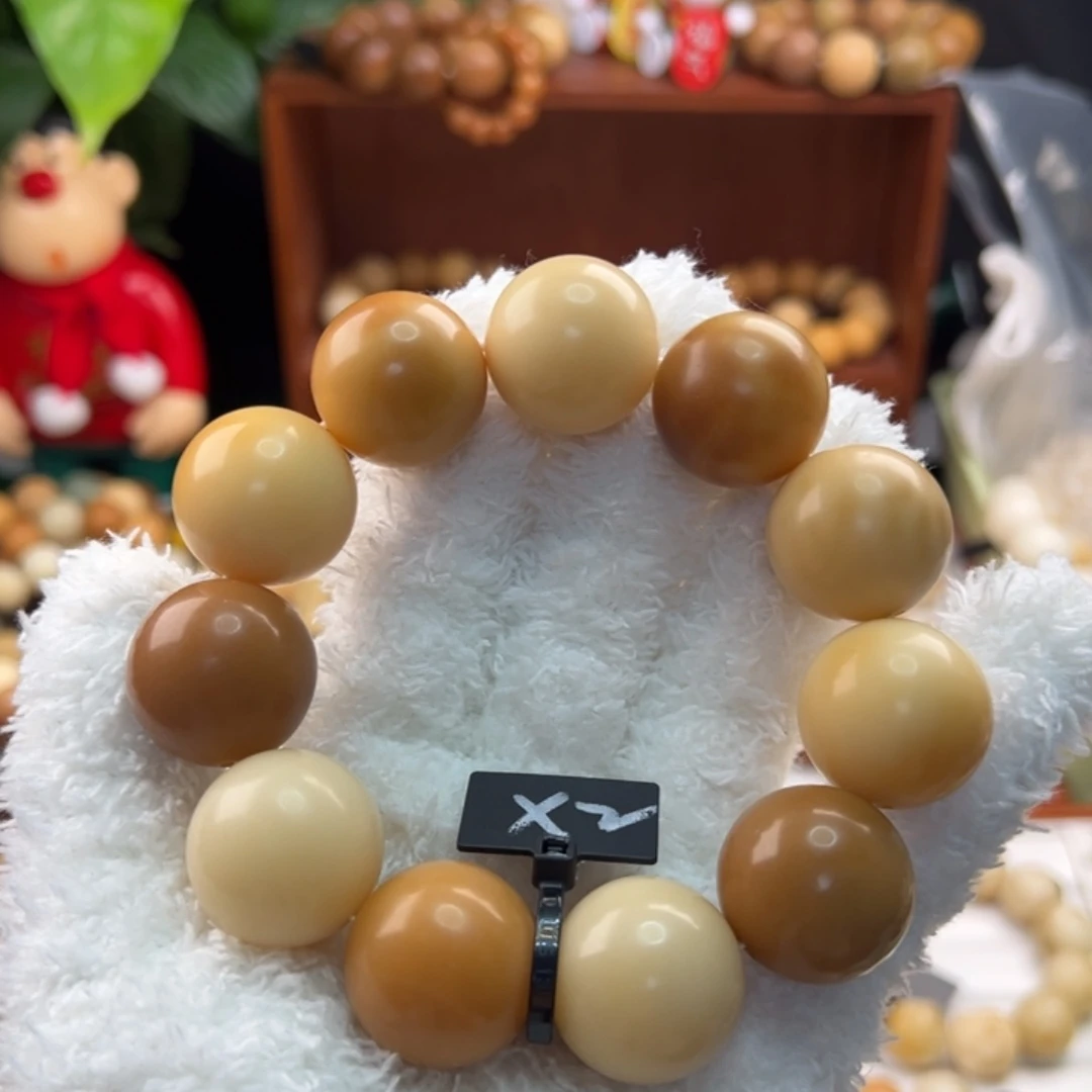 菩提根/象牙果手串卡23圆珠干磨瑕疵