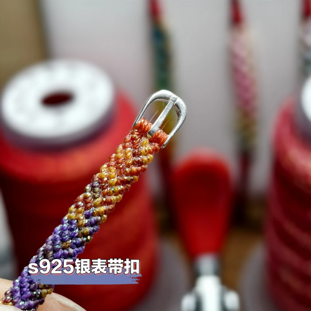 迷你925银表带扣蜡线细线精致款手绳扣一份5颗