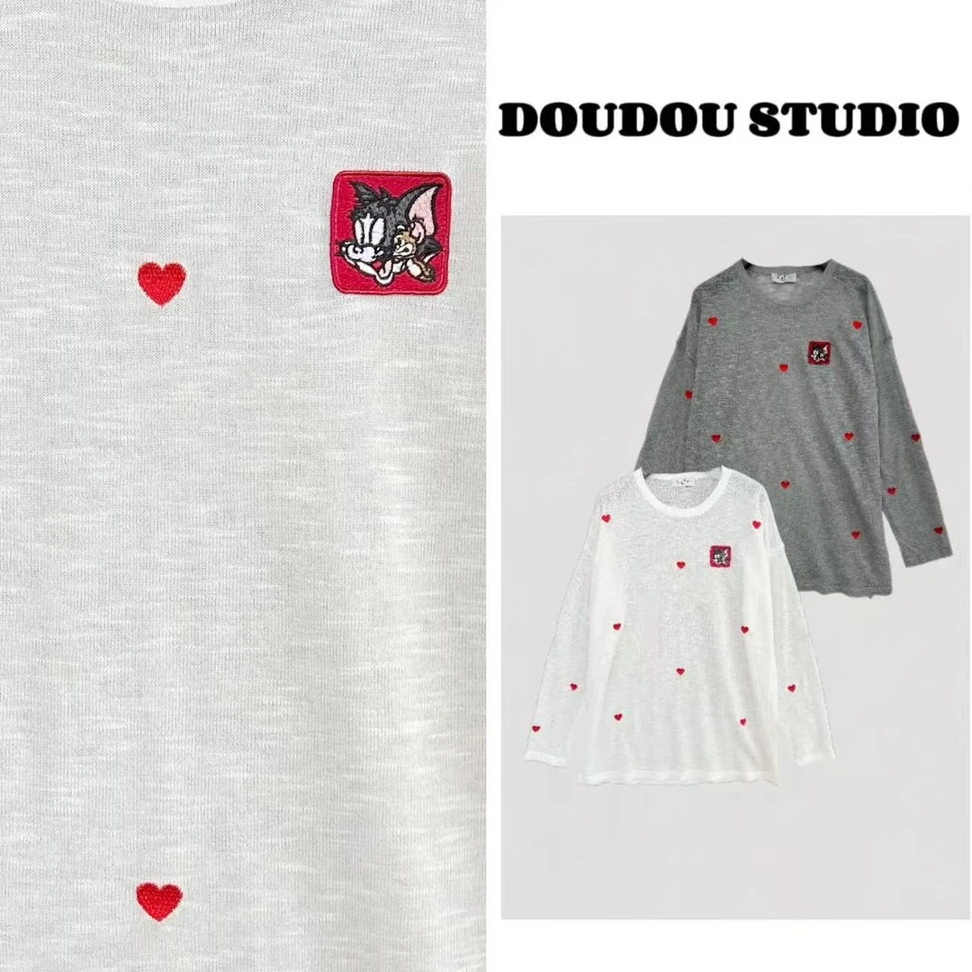 【兜兜】爱心汤姆 夏季新款爱心小刺绣设计长袖防晒T恤 井9040A