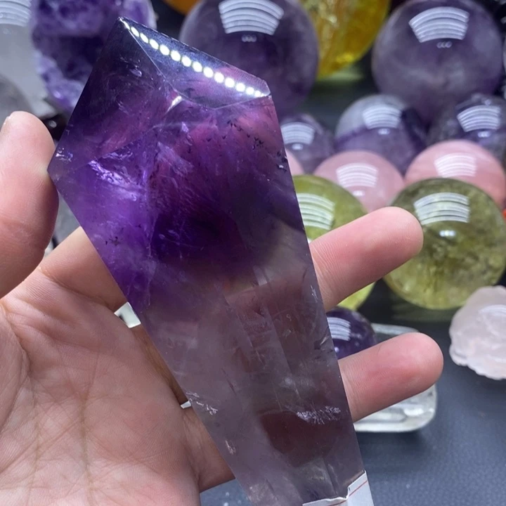 未镶嵌大型摆件（非配饰）水晶6150紫水晶权杖