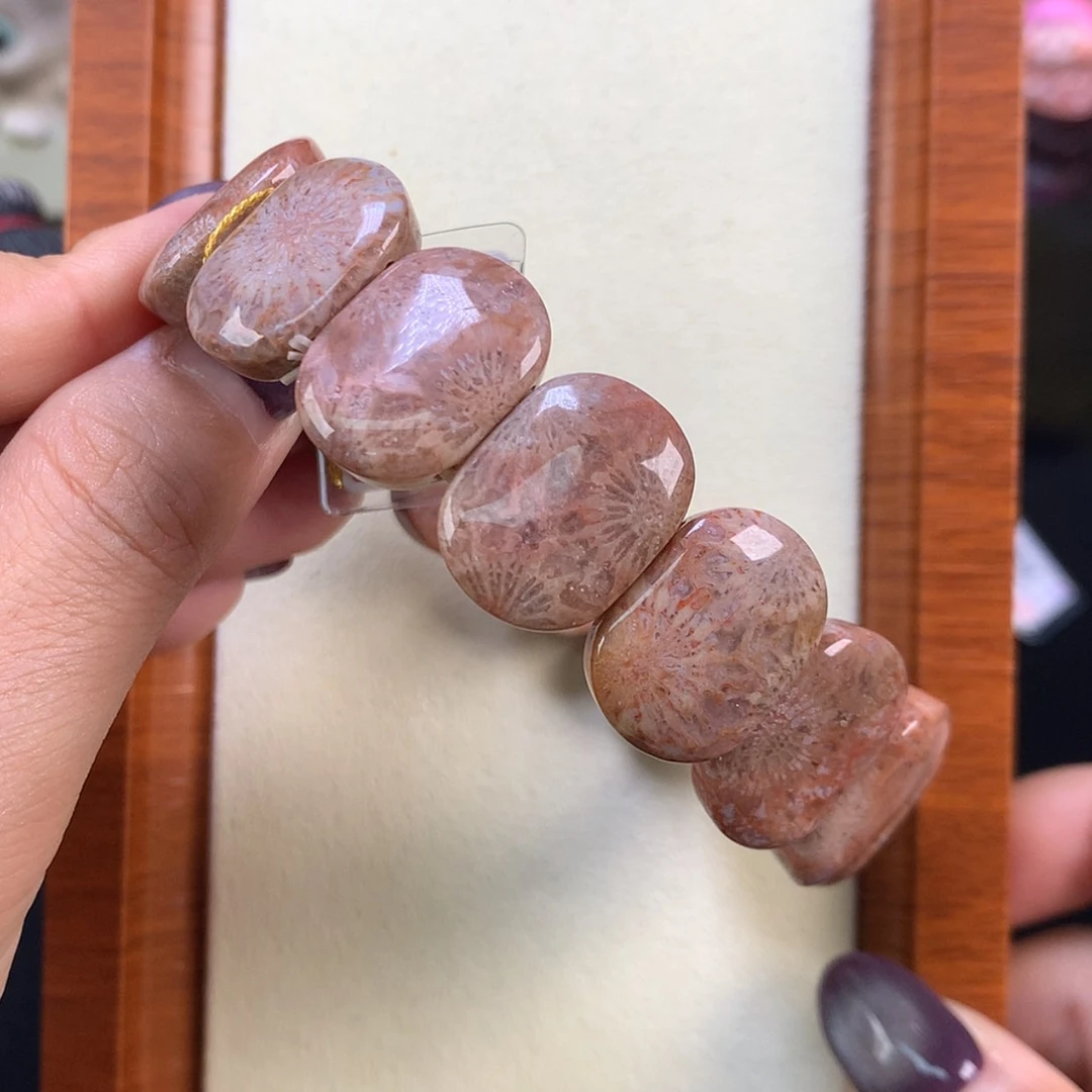 【闪购商品】颈饰未镶嵌硅化珊瑚（珊瑚玉）粉嫩大花料（24号）
