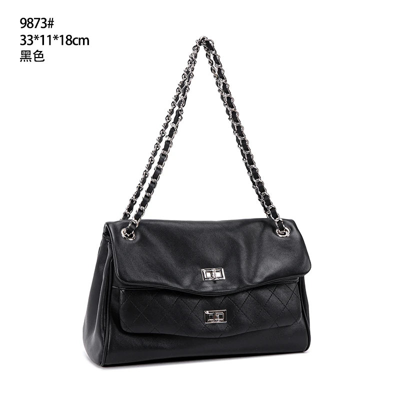 【艳姐甄选】QYX-9873-黑色轻奢硬面包包潮流美式度假风