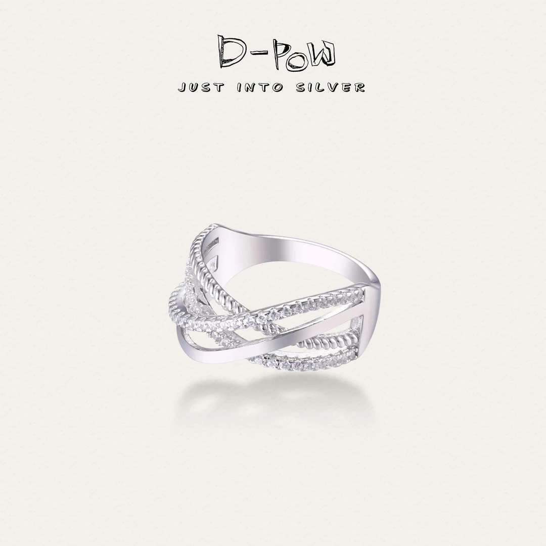 灯小炮 925银合成锆石戒指 戒指（9078）气质轻奢百搭小众简约精致