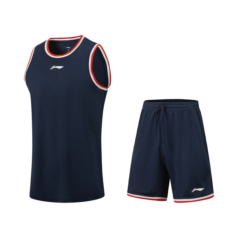 李宁(lining)CBA男子速干凉爽篮球比赛套装短裤裤子衣服AATW005-1