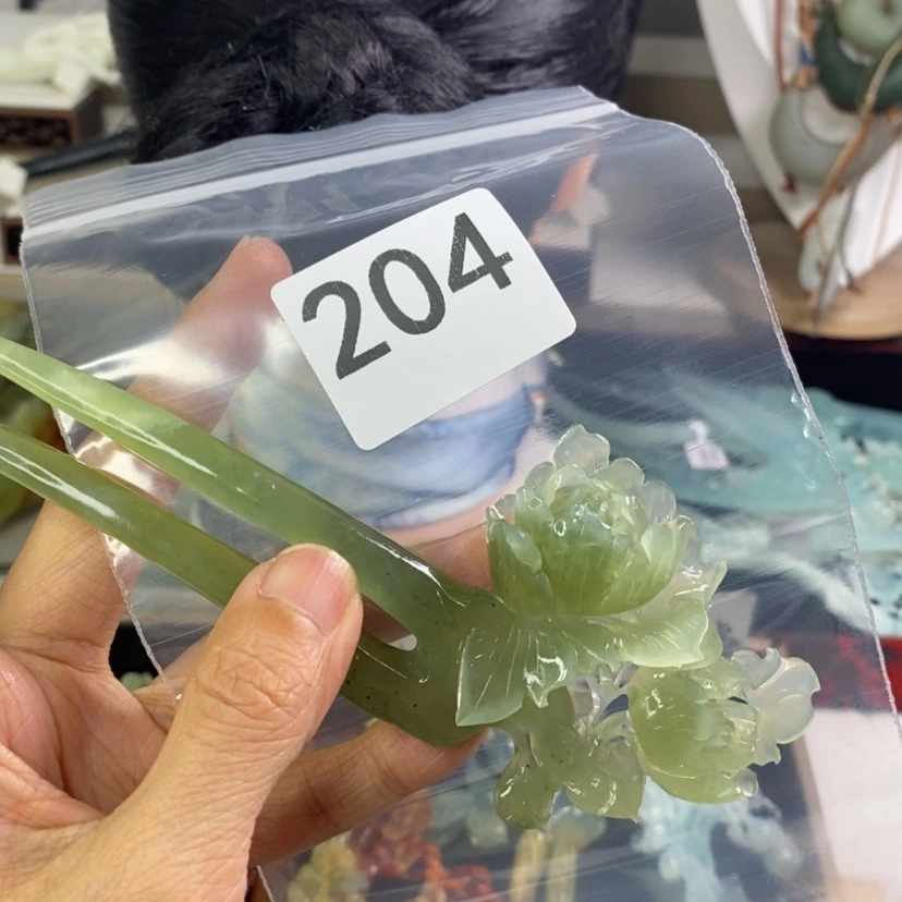 【闪购商品】岫玉发饰未镶嵌白****理