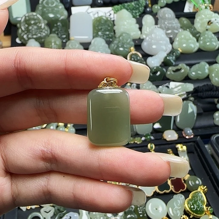 颈饰银S925镶嵌和田玉