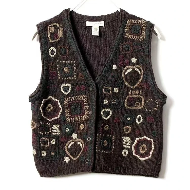 191-200秋冬韩系时尚复古卡通纯色女装毛衣开衫马甲套头加厚无袖