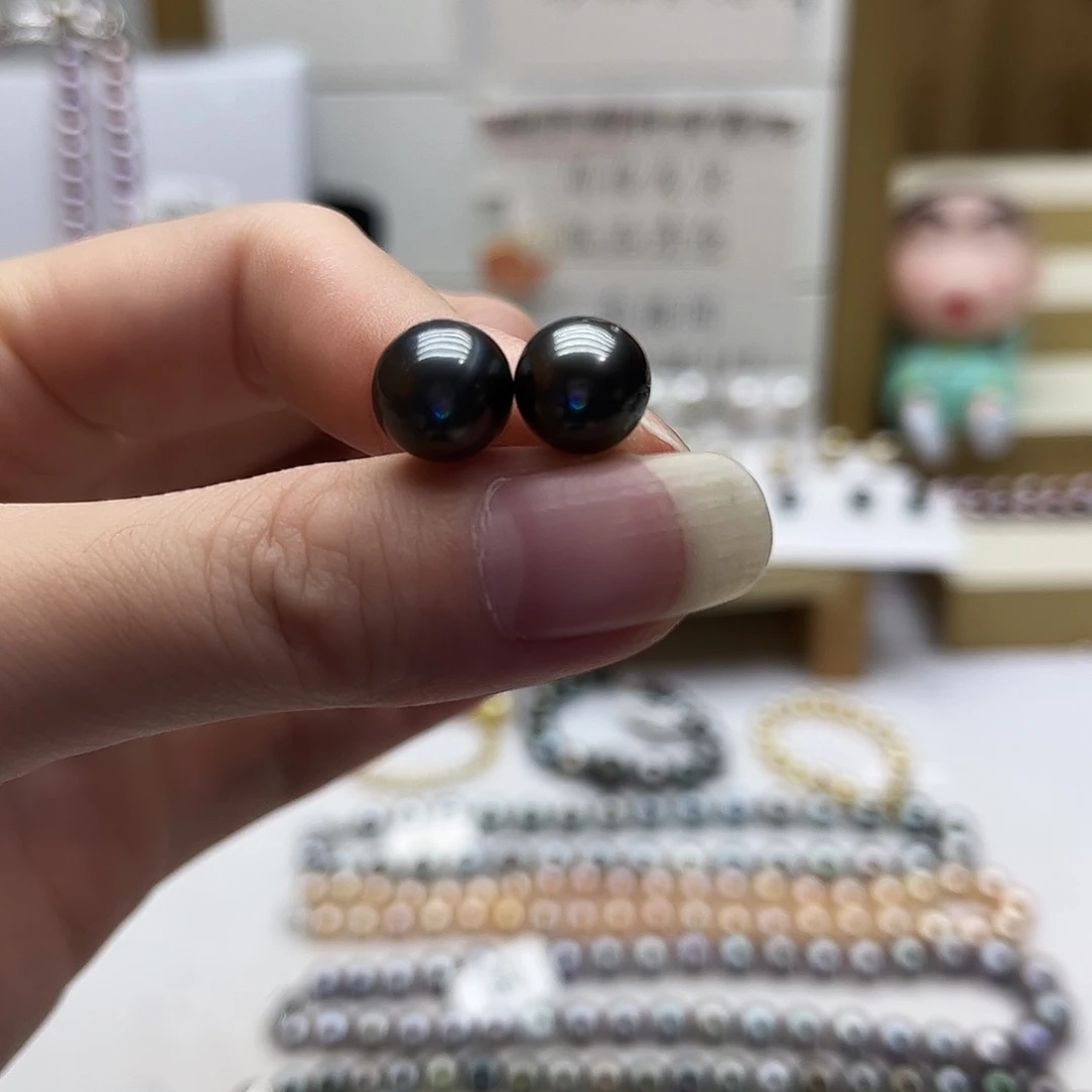 银S925镶嵌耳饰海水珍珠