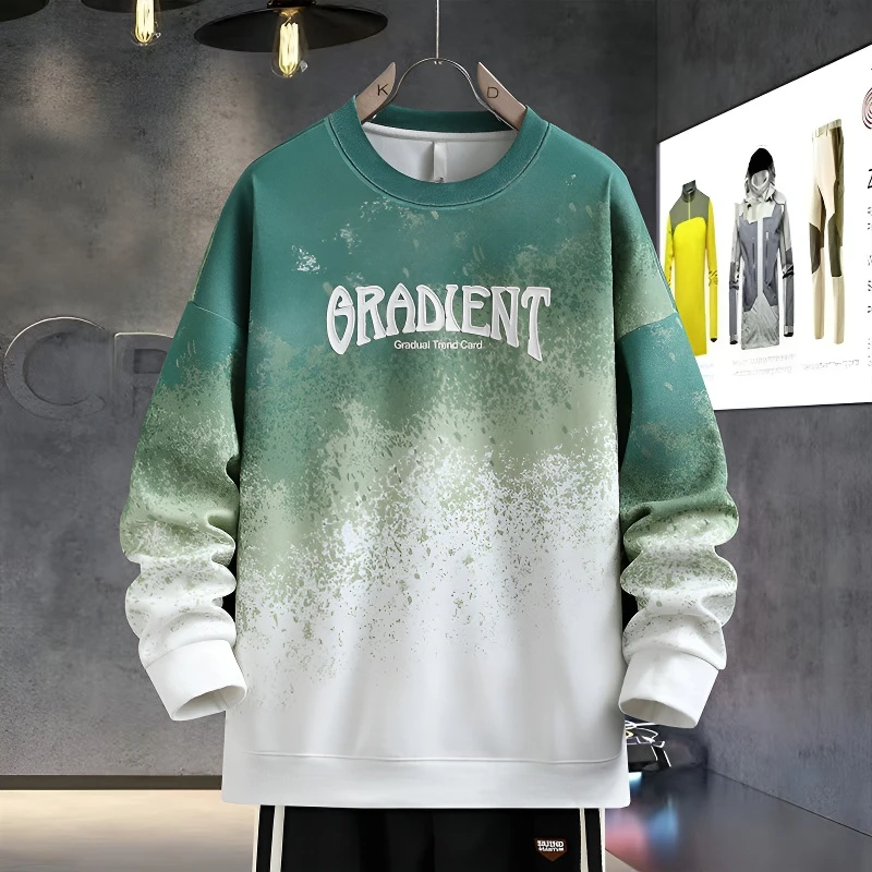渐变色卫衣男春秋款2025新款潮牌长袖男宽松休闲青少年潮流百搭款