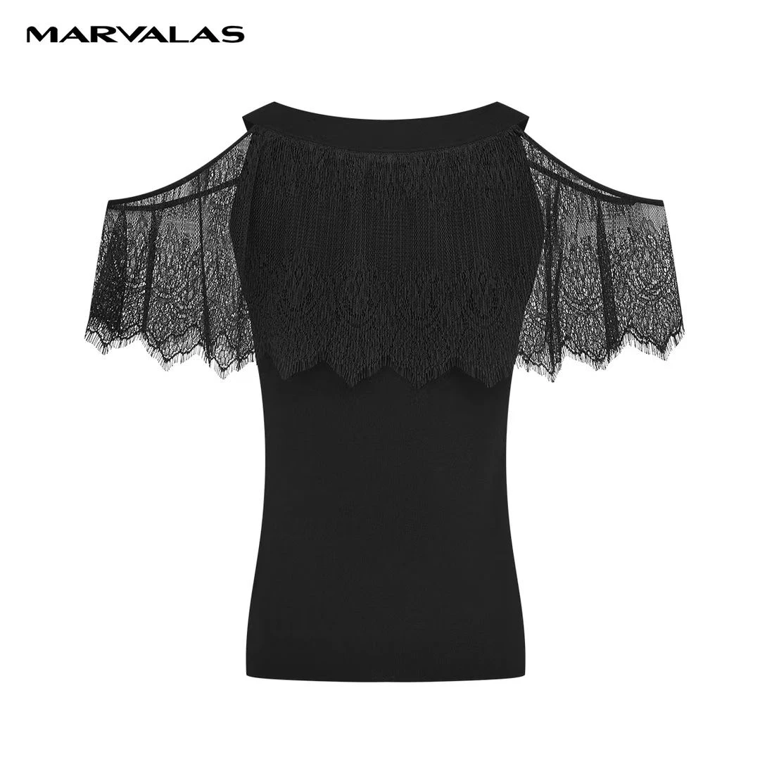 M733104145V领蕾丝针织T恤短袖冰感气质上衣