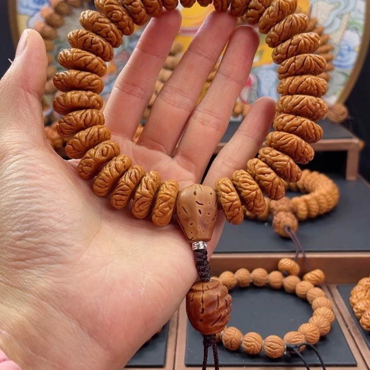 桃核手串有****产龙纹桃核祥云