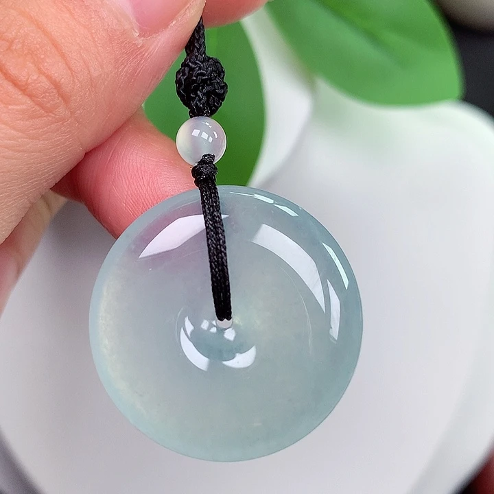 颈饰未镶嵌翡翠平安扣 28.1x5.8mm