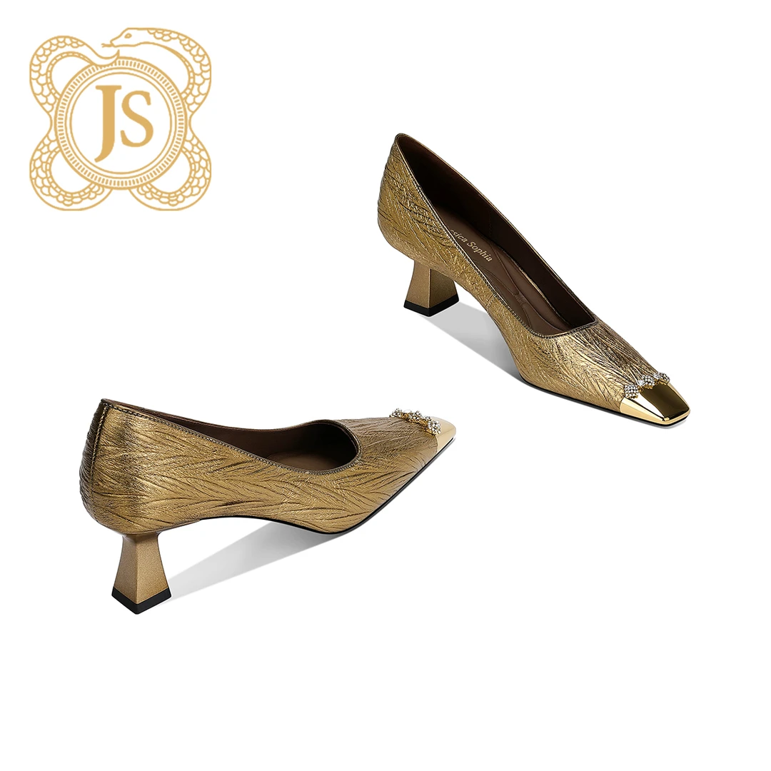 已开价，1821D75217气质春季细跟高跟时尚欧美方头粗跟浅口单鞋