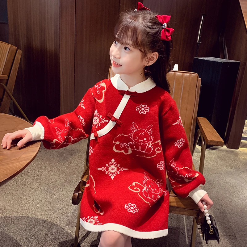 【宠粉浮力】米米哈罗女童连衣时髦公主裙毛衣裙 M83372