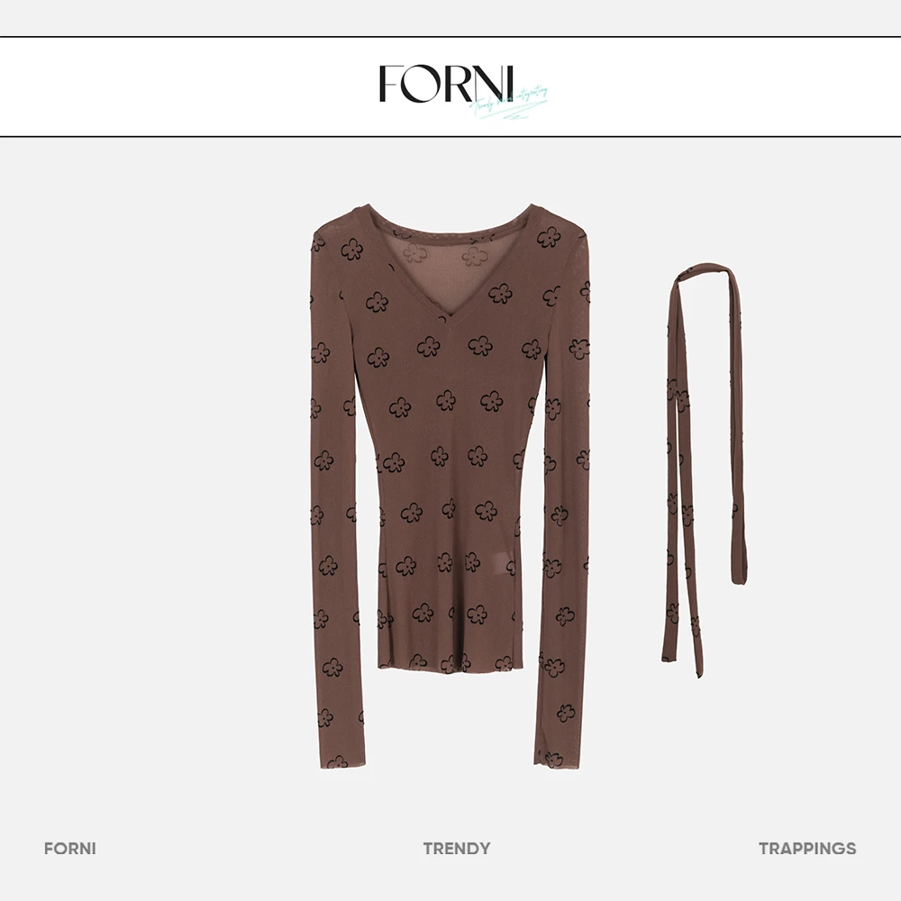 FORNI x YOYO 失恋画家 飘带花朵上衣ins小众设计师时尚女士