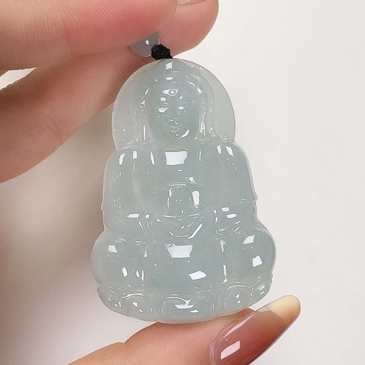 翡翠未镶嵌颈饰浩**化观音