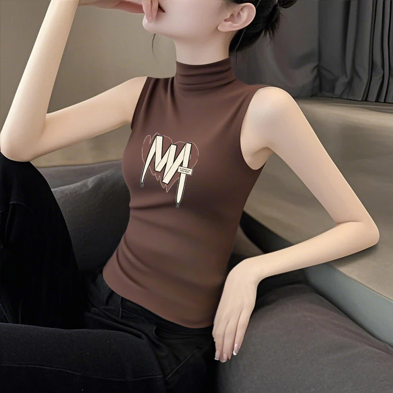 莫代尔背心女夏外穿新款印花内搭打底无袖内搭显瘦半独特漂亮小衫