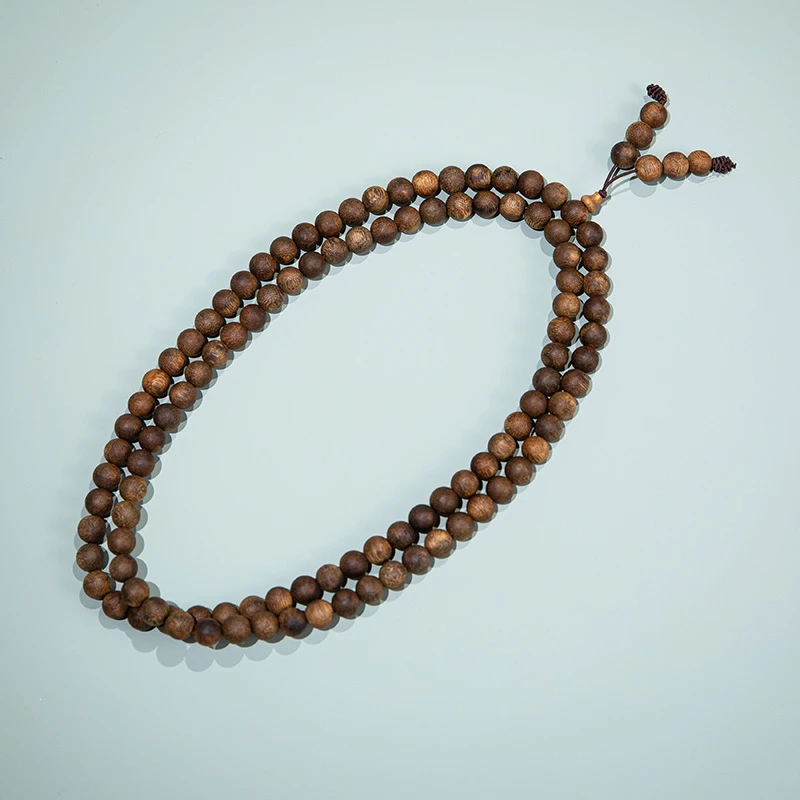 沉香“国际研究院官方"黑油格树心老料黑奇楠手串赠线香ESCX318T-1