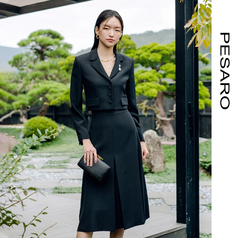 PESARO惠玲春季时尚设计简约通勤宽松修身真丝长袖西装4109-9023