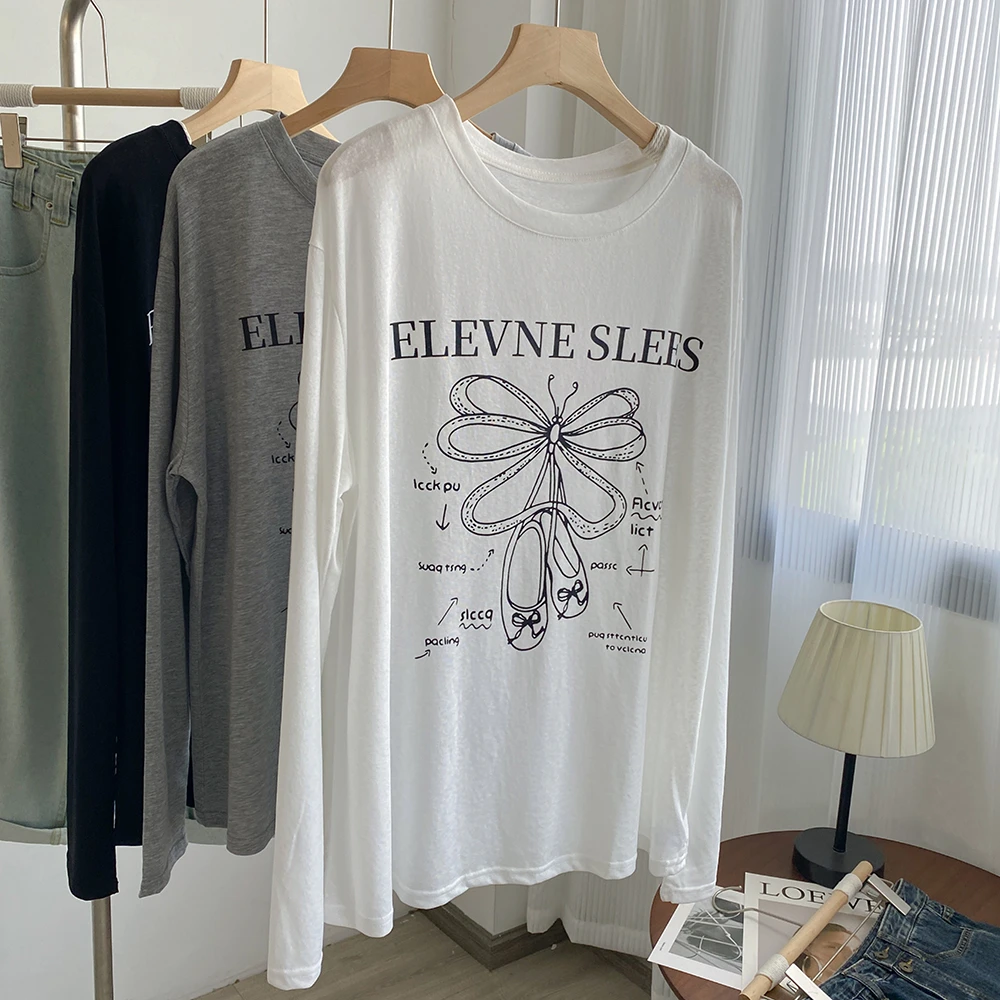 高品质薄款莱赛尔天丝圆领长袖T恤女宽松休闲防晒空调罩衫上衣潮