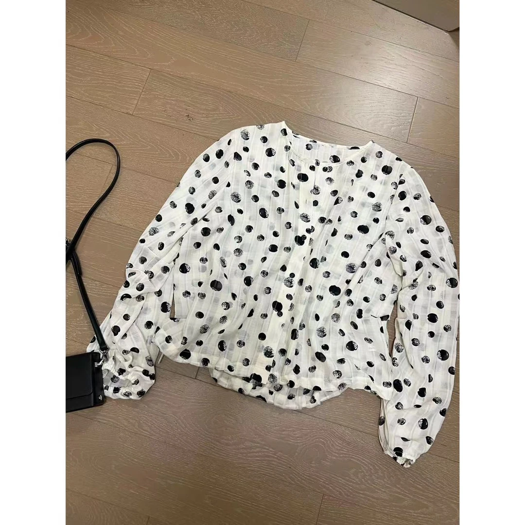 2024夏季 设计款晕染波点抽绳防晒衬衣  2405B1748