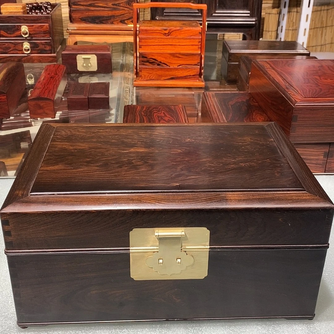 东非黑黄檀（紫光檀）独板收纳箱35/24/16