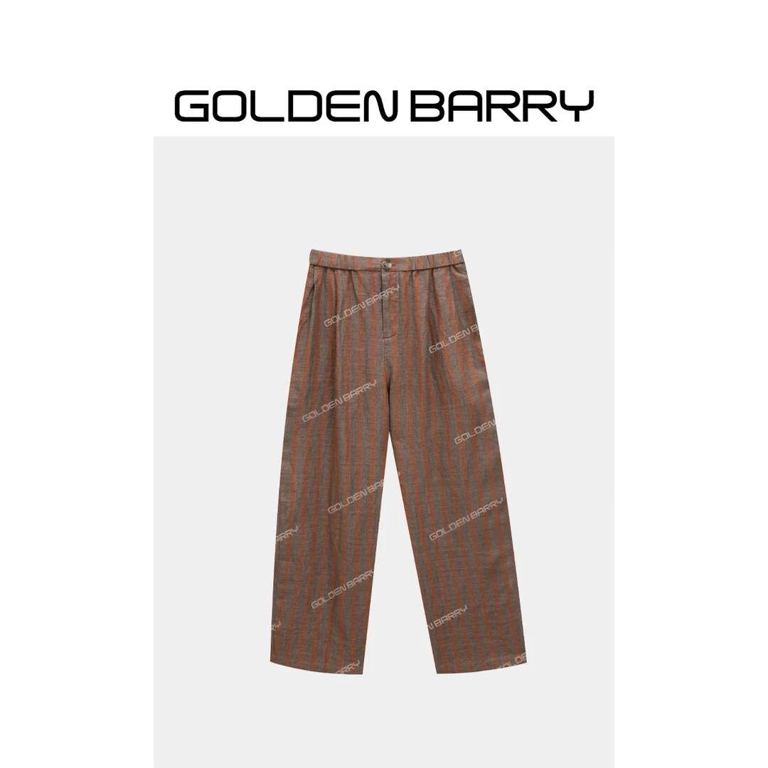 GOLDENBARRY【夏日冰点】511057夏季显瘦亚麻长裤宽松阔腿裤