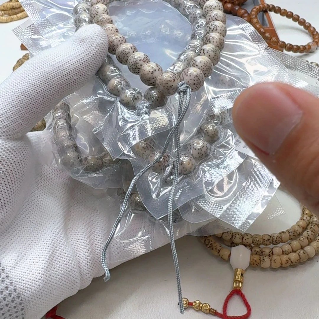 星月菩提手串6灭世糯冰月留白针尖星10左右圆手持