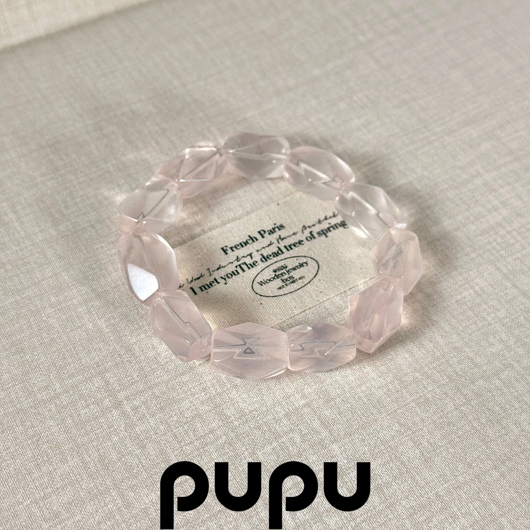 【pupu轻奢珠宝】粉水晶随形小众高级感手串