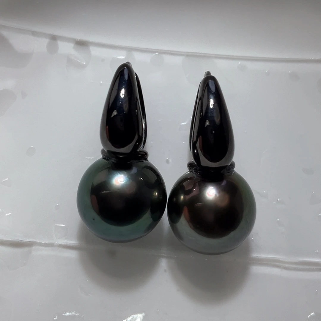 海水珍珠耳饰银S925镶嵌