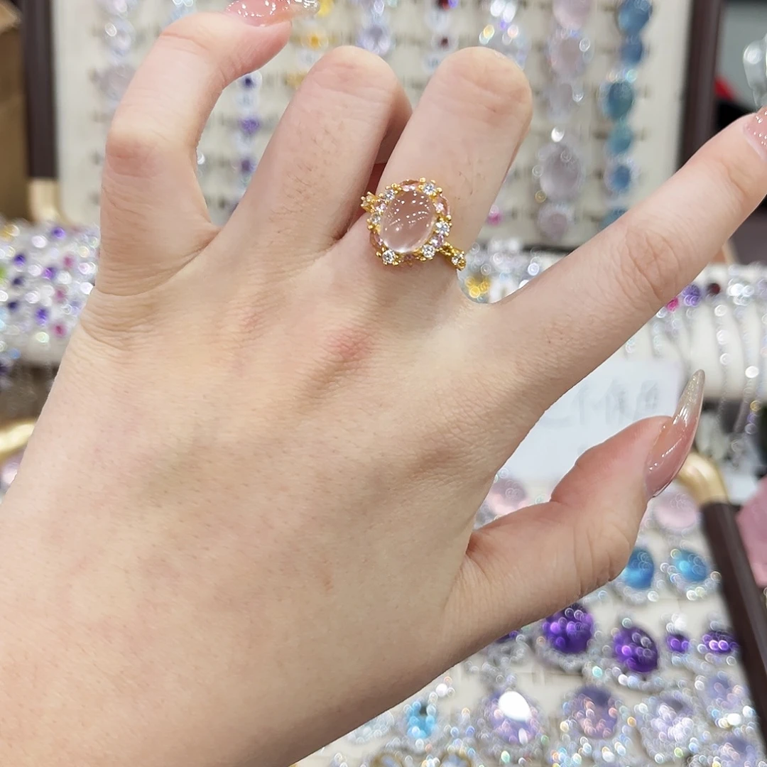 戒指烟晶银S925镶嵌