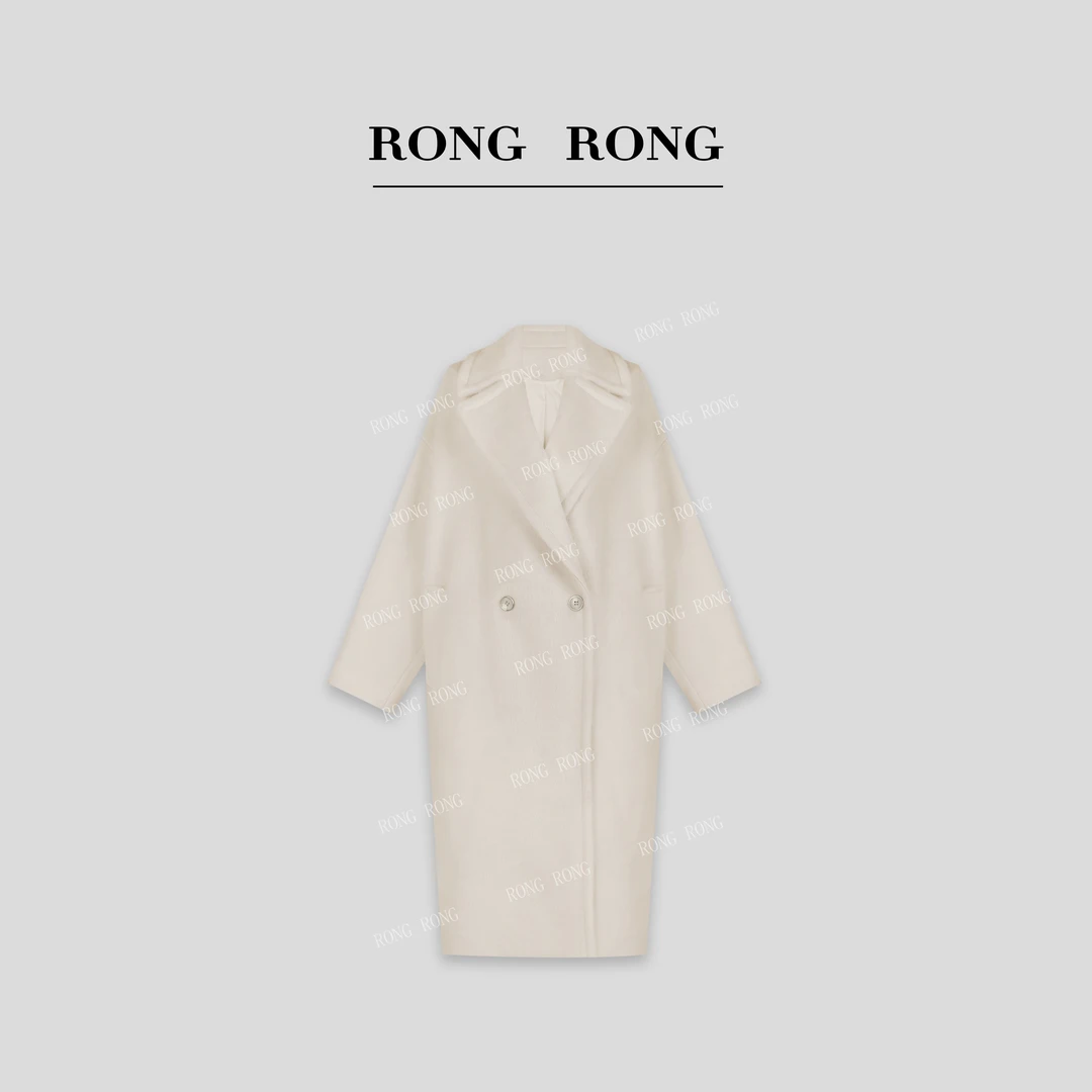 溶溶【漫冬雾雪】RONGRONG 绵羊毛羊驼毛经典西装领廓形大衣58-163