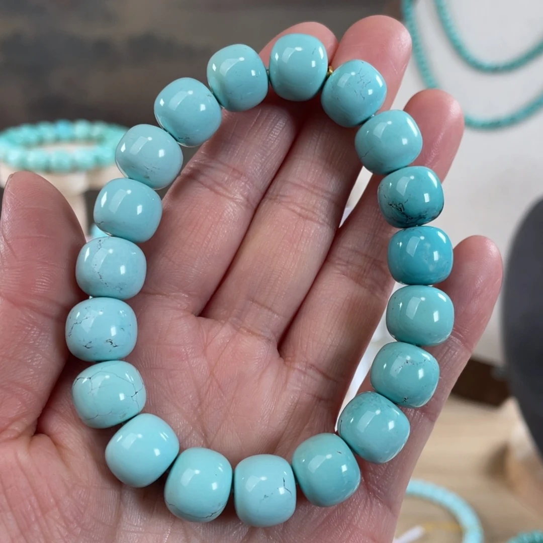 绿松石未镶嵌套链11+精品老型手串