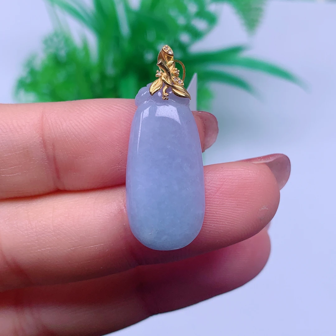 缅甸天然A货翡翠，紫罗兰福瓜 编号13/219尺寸26.7-12.3-3.8