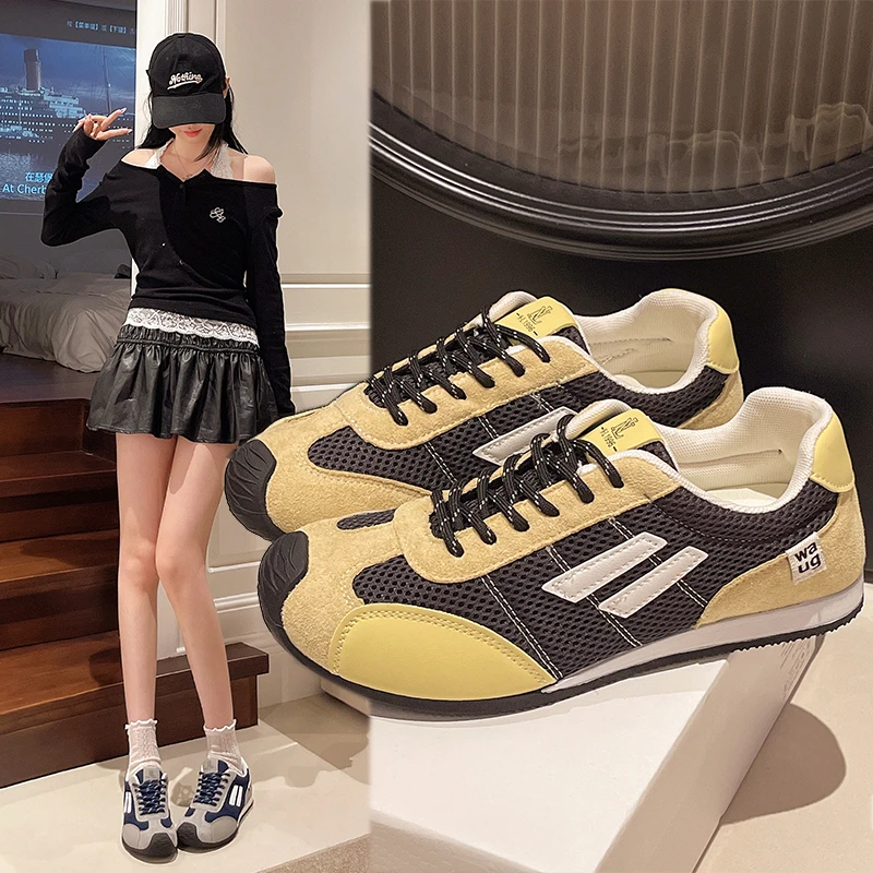 夏季透气德训鞋运动风时尚休闲鞋百搭情侣欧若动感风夏季潮鞋女