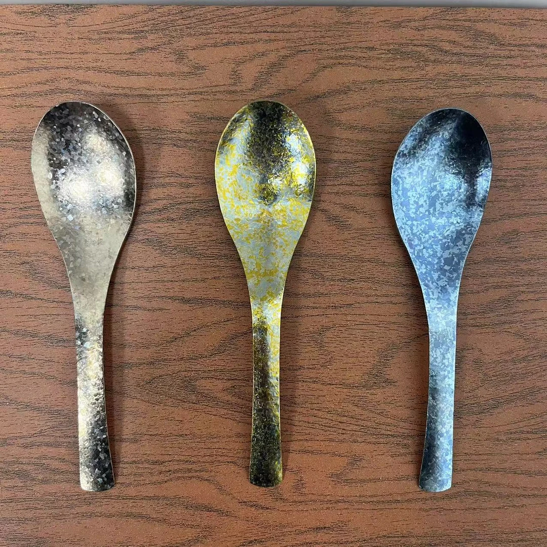 [厂家直销]纯钛冰花结晶勺子中式汤勺耐高温防霉防滑Ti家庭户外便