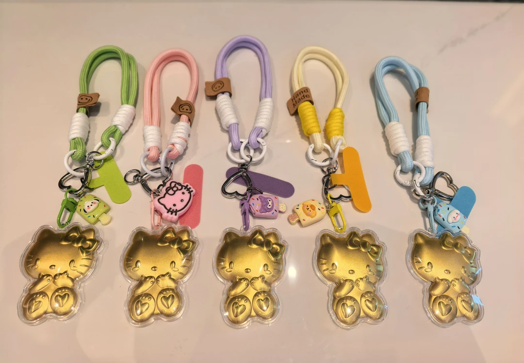 含金工艺品618深圳水贝热卖爆款【helloKT猫】手机挂钥匙扣包挂