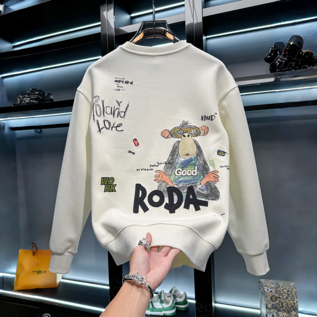 肯梅灵列新款百搭春秋卡通风印花男潮牌宽松百搭潮流时尚长袖卫衣