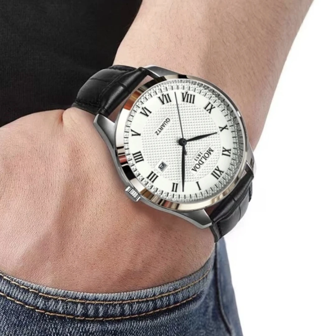 全自动/未使用/经典时尚简约潮流商务防水男士腕表——皮带力洛克