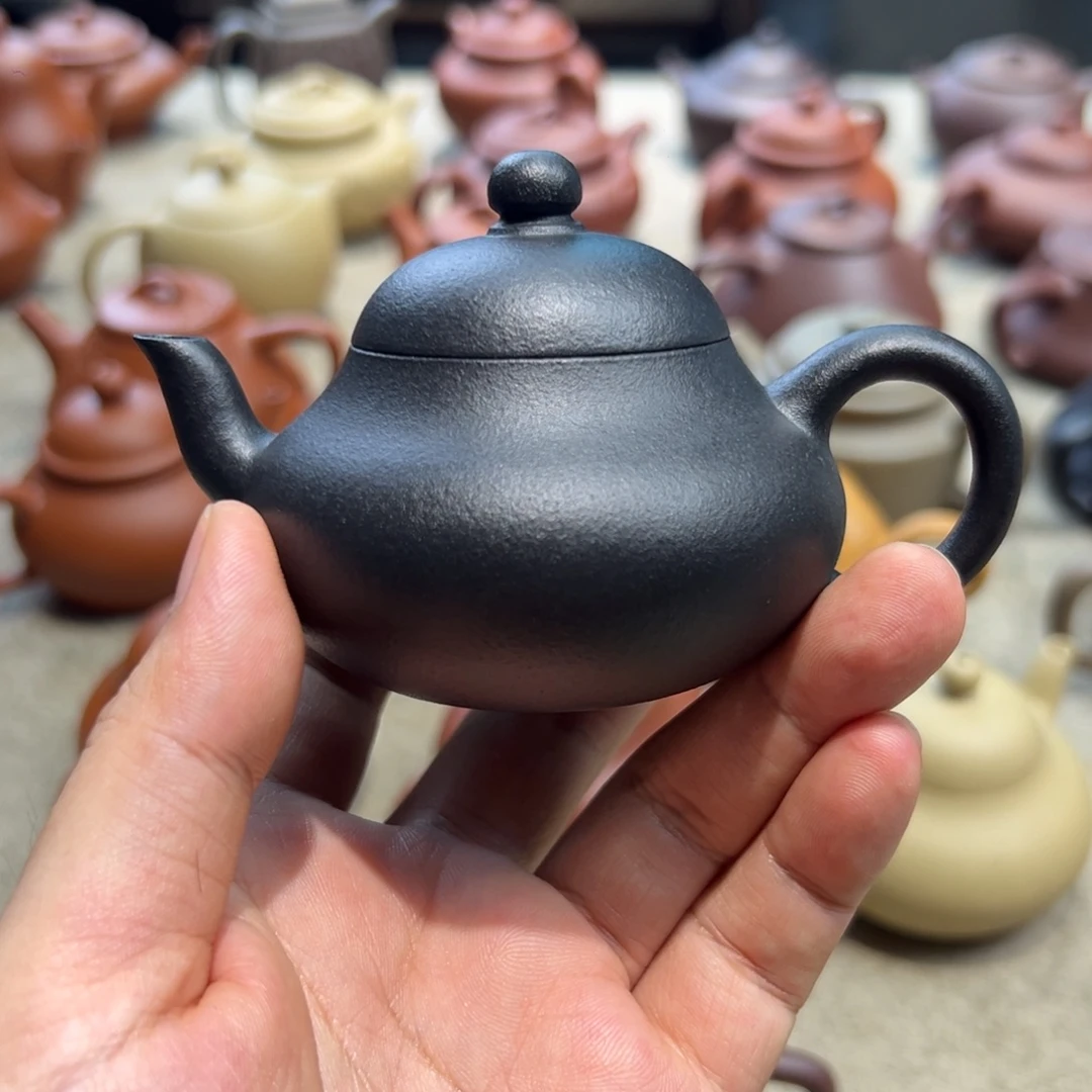 C***茶壶紫砂100毫升捂灰朱泥矮梨
