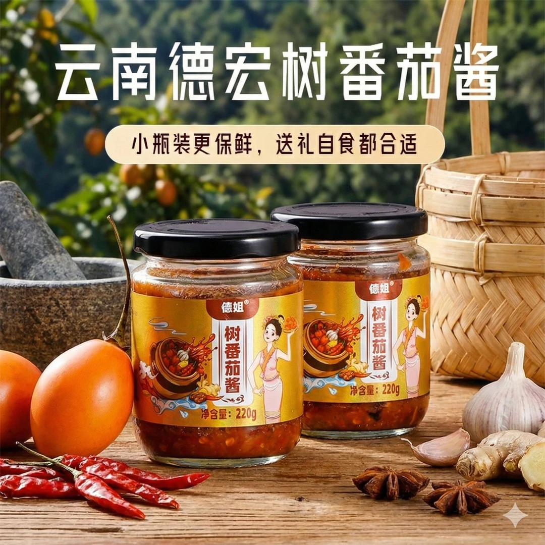 云南傣姐火烧树番茄辣椒酱傣味下饭菜美食必备火锅蘸料烧烤神器