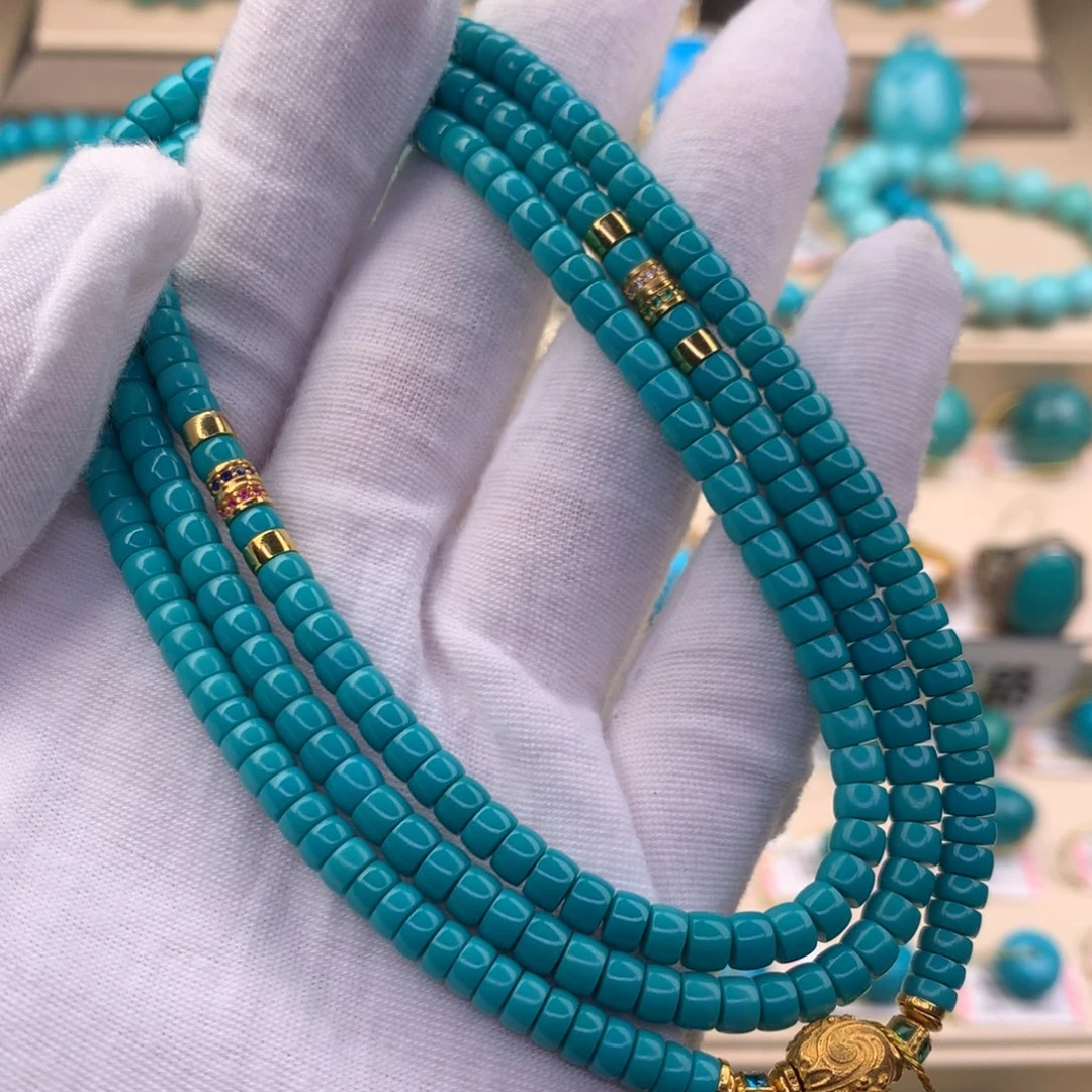 18K金镶嵌绿松石珠宝奇石