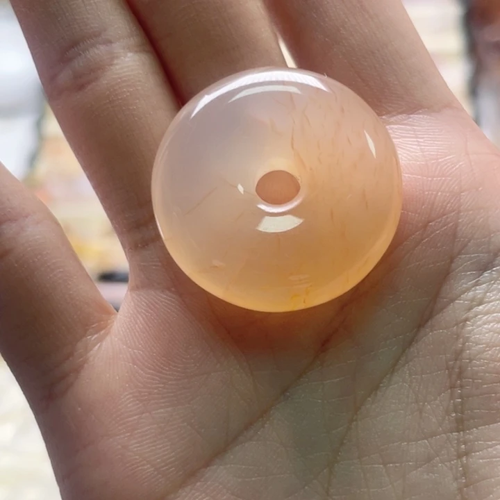 玛瑙/玉髓未镶嵌玛瑙龙纹平安扣