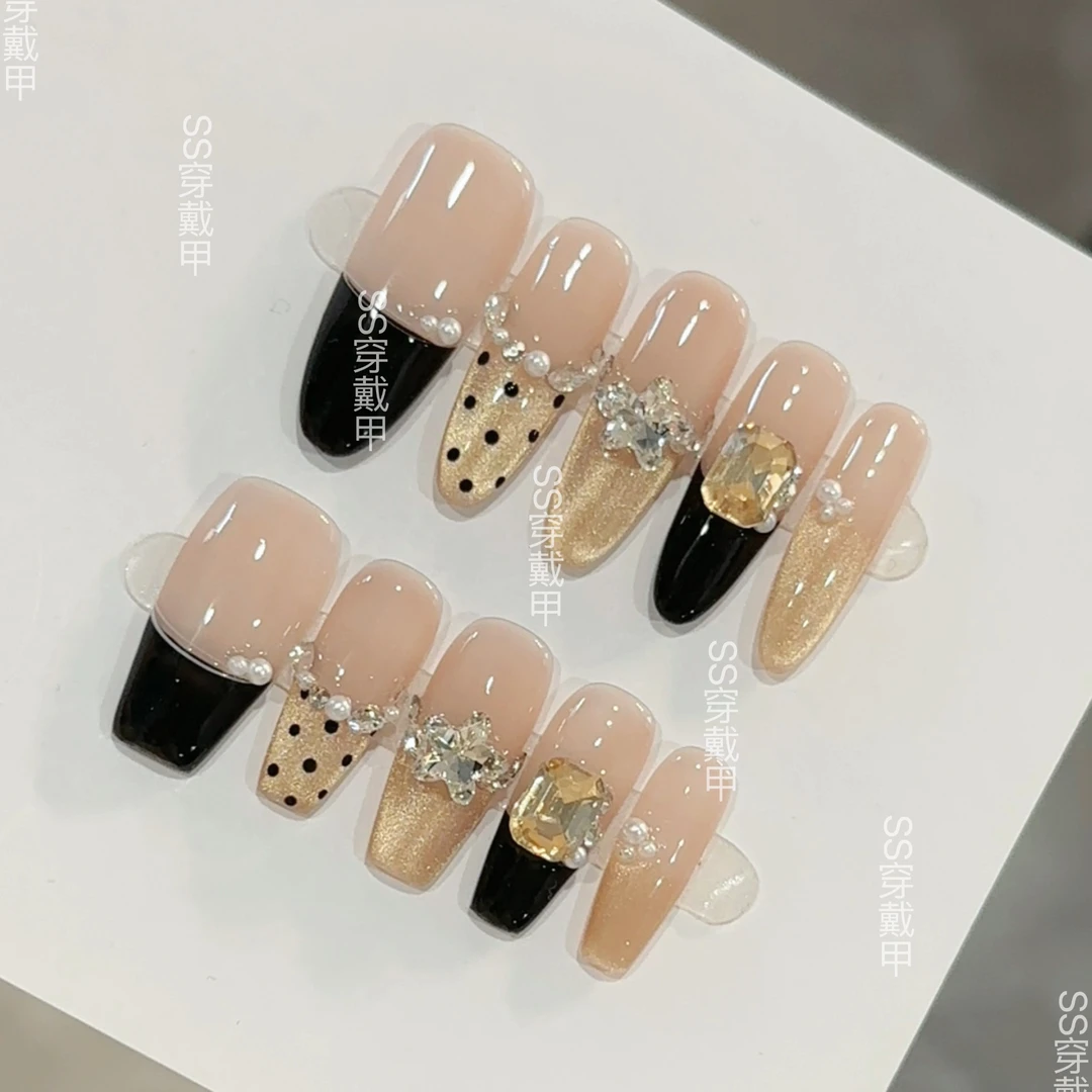 小香波点 手工猫眼美甲立体浮雕光疗穿戴高级设计猫眼豹纹